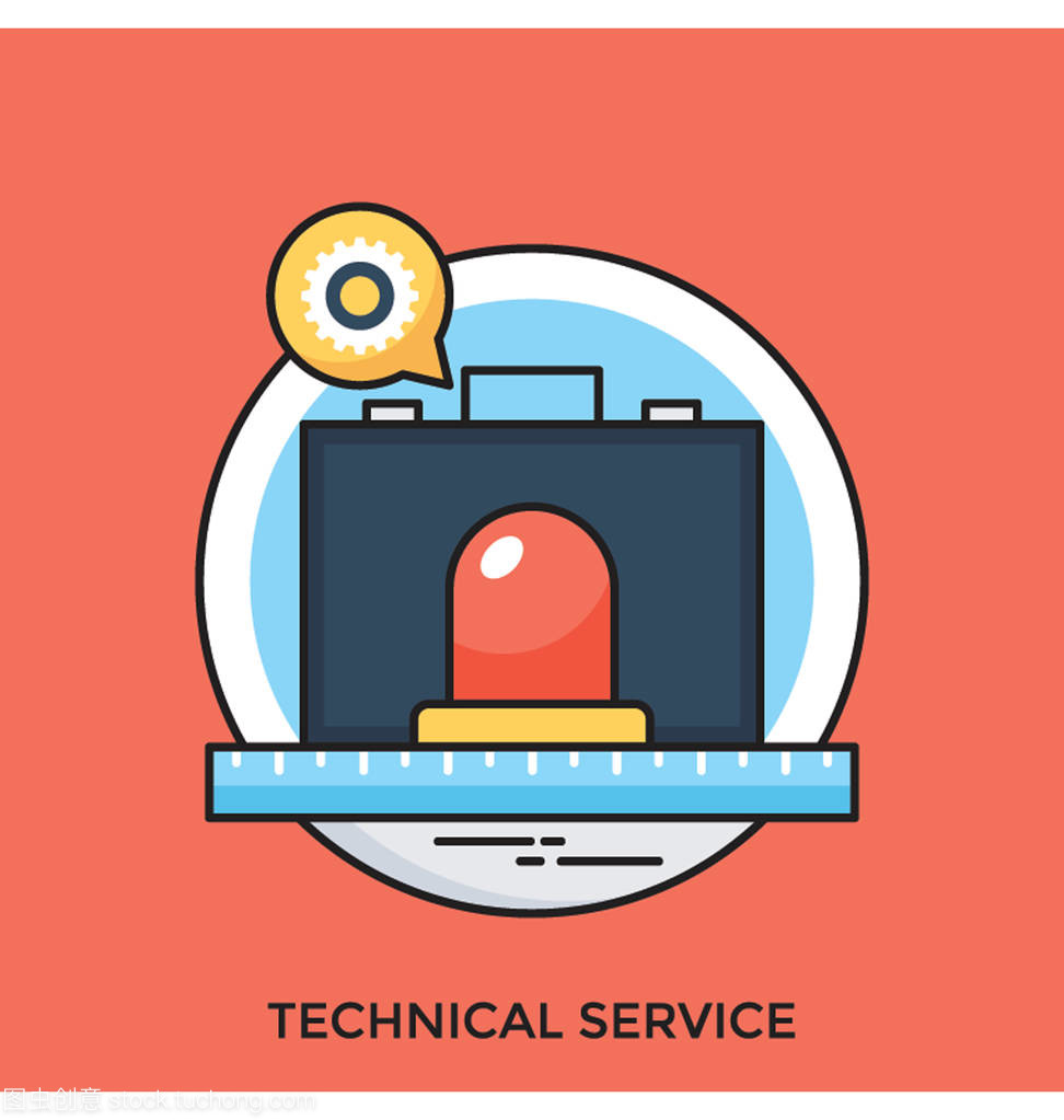 技术服务平面矢量图标 现代数字沟通的视觉语言